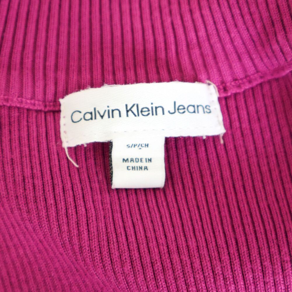 Calvin Klein Jeans Women's Sleeveless Quarter Zip Fuchsia Small - Picture 6 of 7